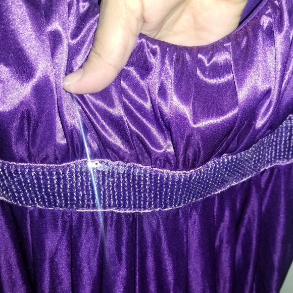 RUBY ROX METALLIC PURPLE SPAGHETTI STRAP DRESS - Picture 4 of 5